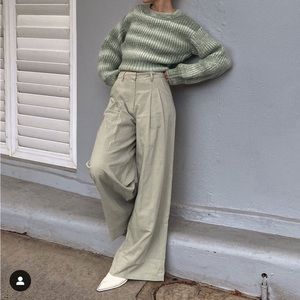 NWOT Mon Renn aura knit jumper pullover sweater in green sage ombré